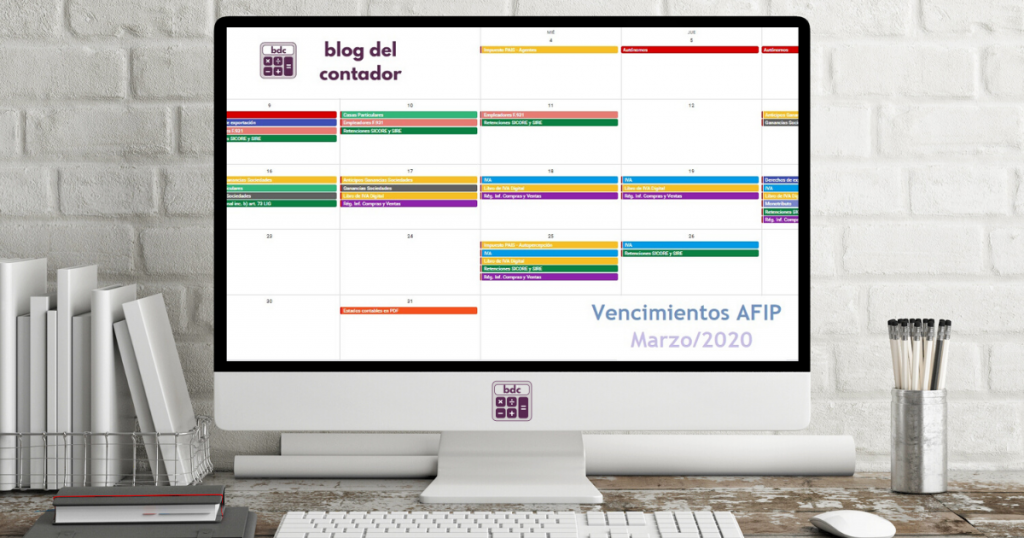 vencimientos afip marzo 2020, vencimientos afip marzo/2020, vencimientos afip, afip, calendario de vencimientos afip