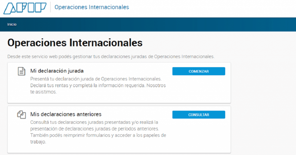 afip operaciones internacionales