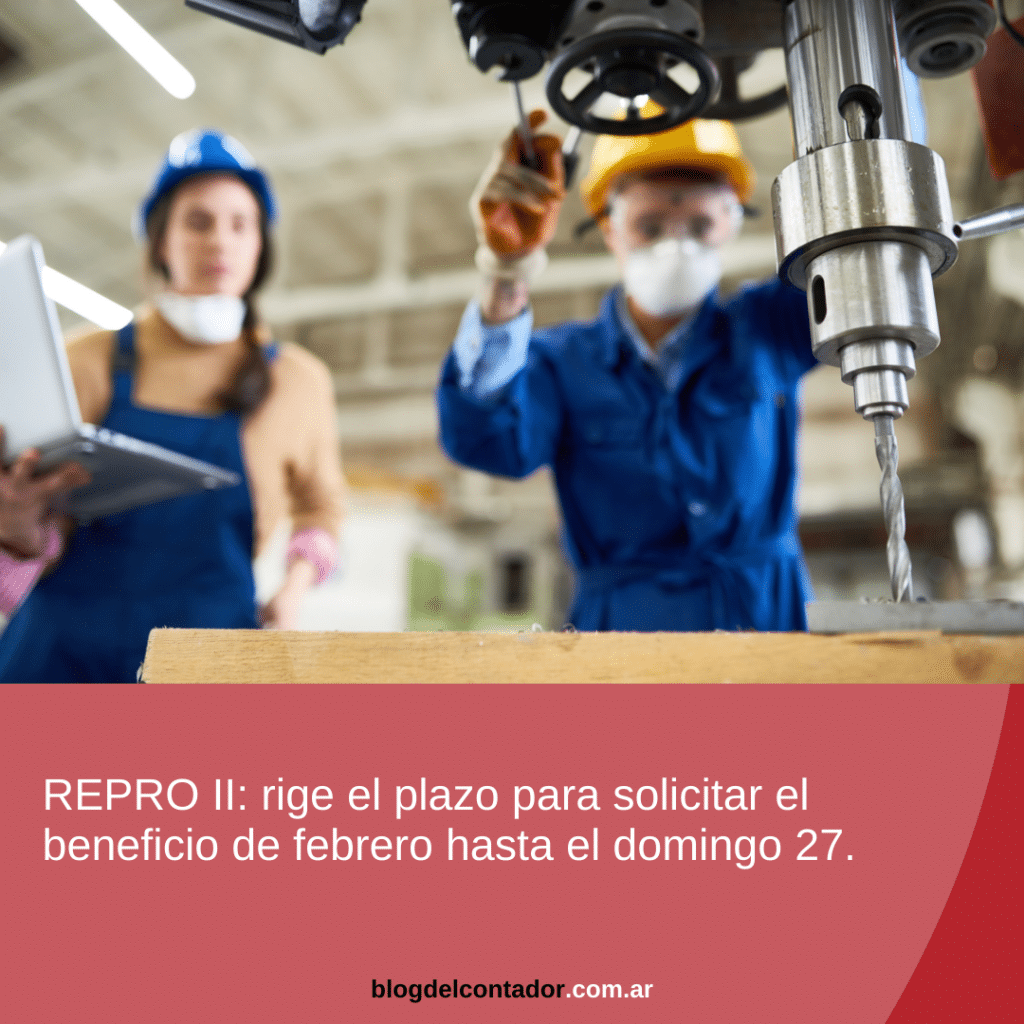 REPRO II: rige el plazo para solicitar el beneficio de febrero hasta el domingo 27.