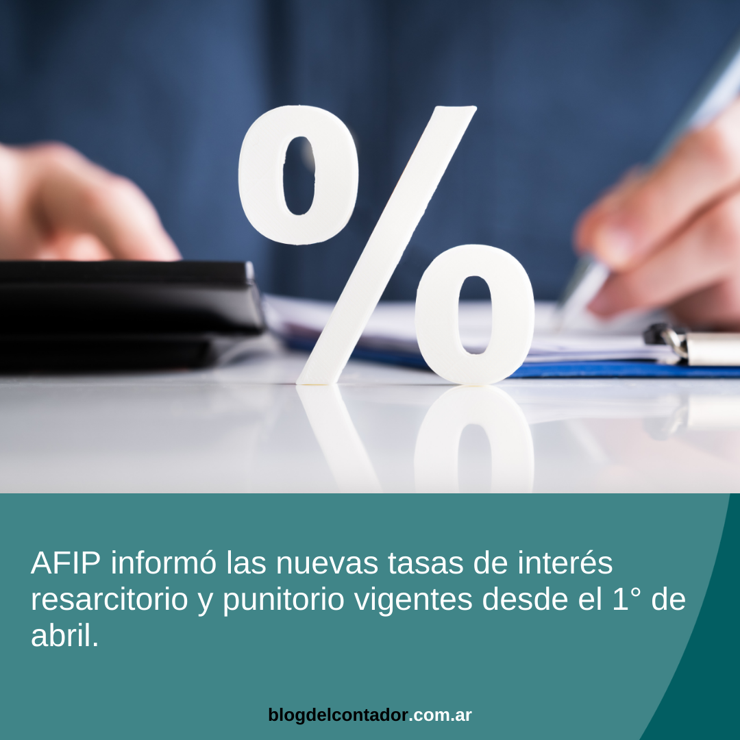 AFIP publicó las tasas de interés vigentes a partir de abril