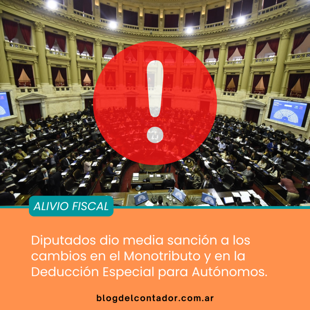 Con cambios de último momento, Diputados dio media sanción al alivio fiscal para trabajadores monotributistas y autónomos